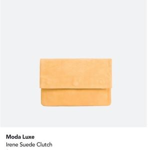 Irene Suede Clutch - Mustard
